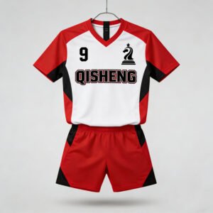 Customized Soccer Jersey Thailand Quality Custom RED AND White Color Blocking Team Football Jerseys Sets