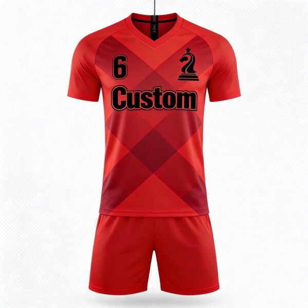 Football Uniforms Set Soccer Jersey Thailand Quality Team RED and Gray Color Blocking Soccer Shirts Maillot T-shirt