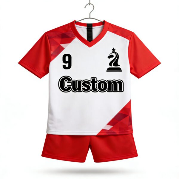 Customized Soccer Jersey Thailand Quality Custom Crimson Red AND WHITE Color Blocking Team Football Jerseys