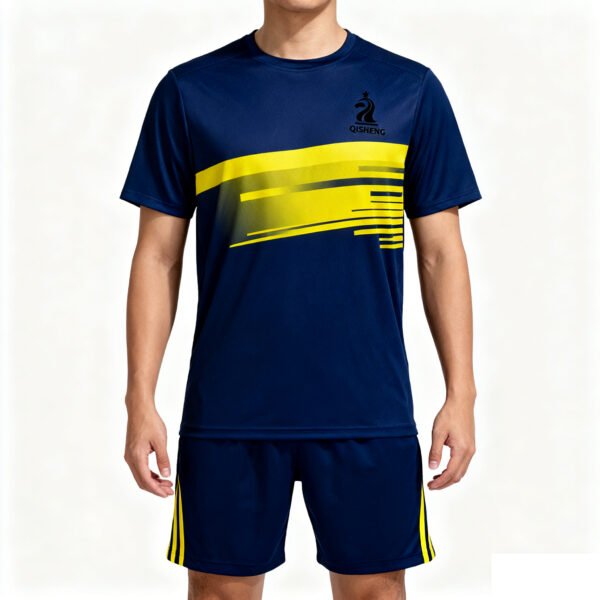 25-26 Collection Blue and yellow color-blocked stripes Casual Sports Tracksuit Custom Soccer Jersey