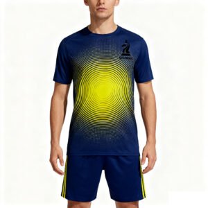 2025-2026 Nwe Collection Blue and yellow color-blocking Casual Sports Tracksuit