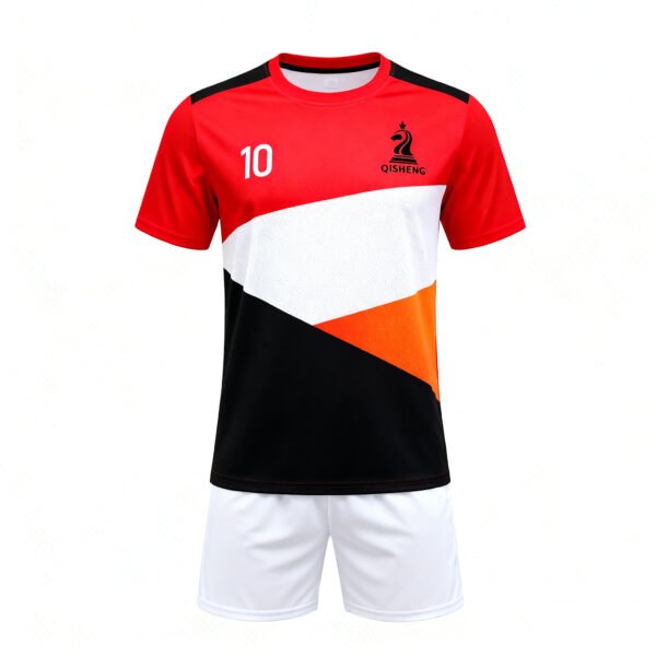 2025-2026 Collection Black, White, Red & Orange Color Blocking Casual Sports Tracksuit
