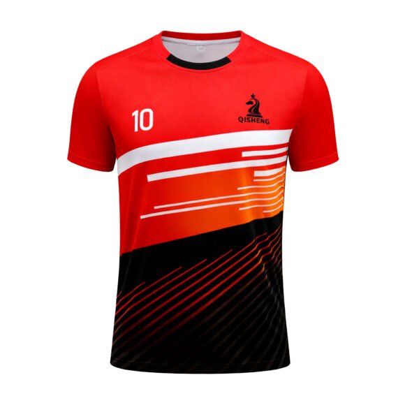 2025-2026 Collection Red, white & brown color blocking Casual Sports T Shirts