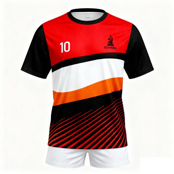 2025-2026 Collection Red and Black color-blocked stripes Casual Sports Tracksuit