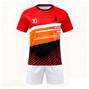 龙哥 (28) 2025-2026 Collection Red and orange color blocking with black and white stripes Casual Sports Tracksuit