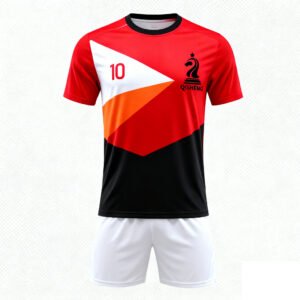 龙哥 (29) 2025-2026 Collection Red & Black Color Blocking Casual Sports Tracksuit